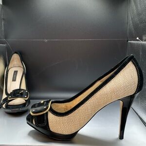 Zara Platform open toes black Heels with buckles